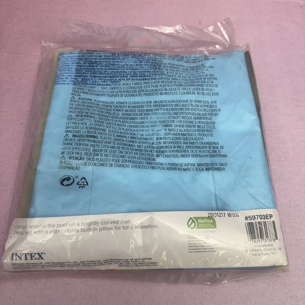 NIB Intex Economat 72" X 27" Blue Inflatable Pool Mat Float Lounge #59703EP Raft - Picture 3 of 5